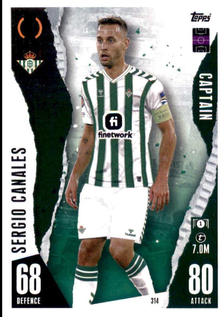 Sergio Canales #314 Soccer Cards 2024 Topps Match Attax UEFA