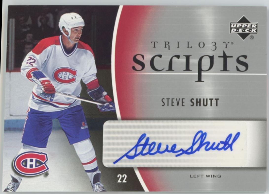 Steve Shutt #TS-SS Hockey Cards 2006 Upper Deck Trilogy Scripts