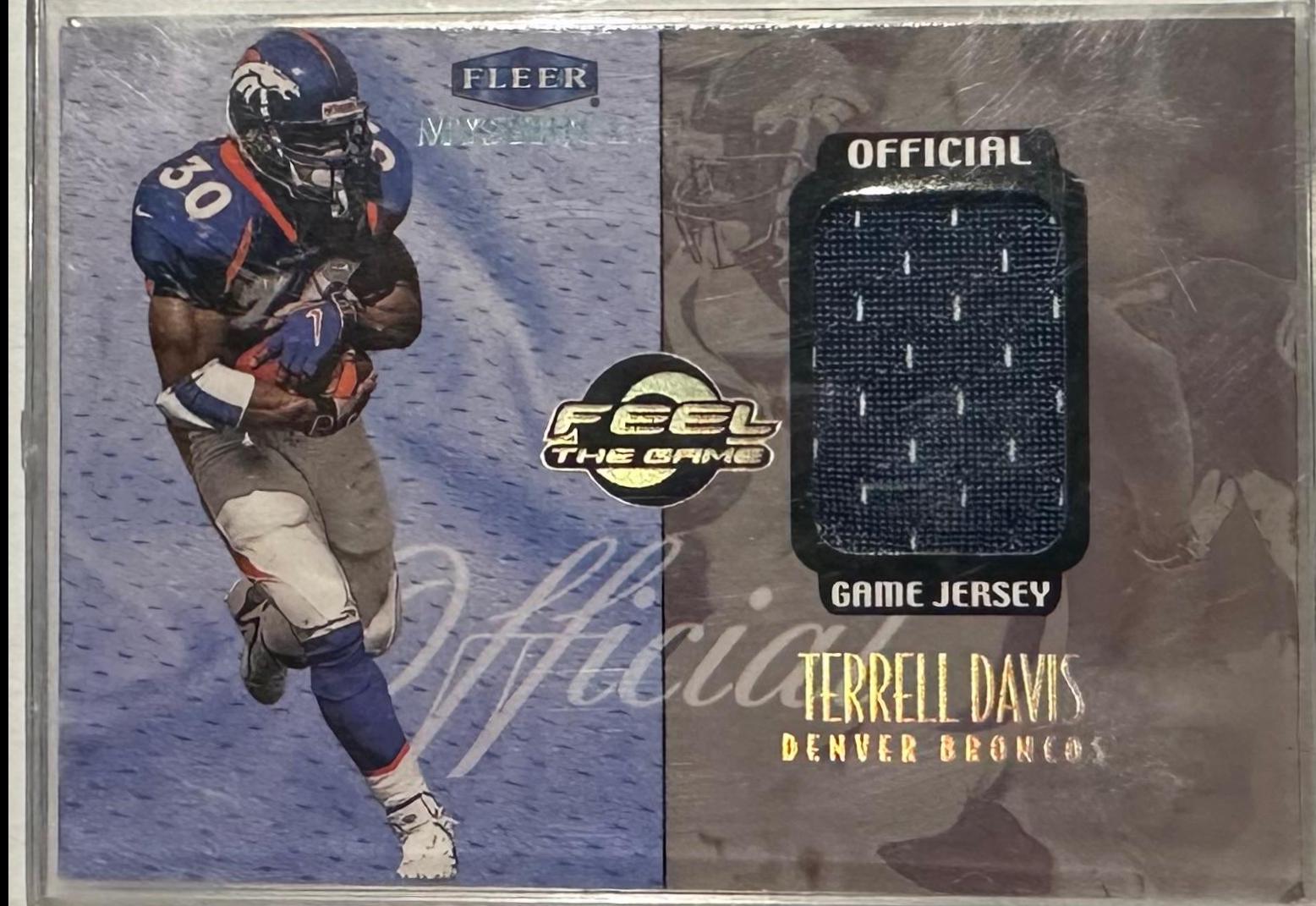 Terrell Davis #TERRELL DAVIS Football Cards 1999 Fleer Mystique Feel the Game