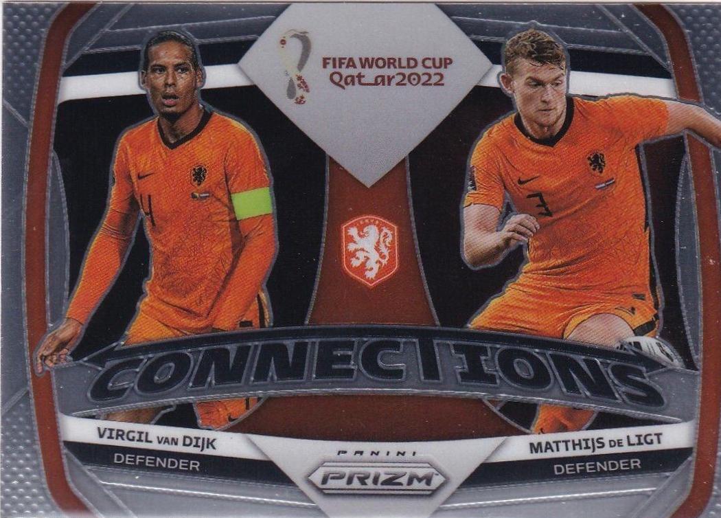 Matthijs de Ligt, Virgil van Dijk #3 Soccer Cards 2022 Panini Prizm World Cup Connections