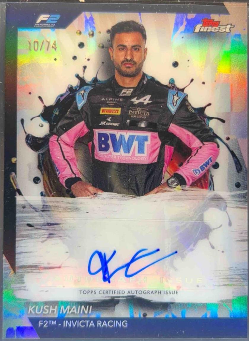 Kush Maini #FAC-MAI Racing Cards 2024 Topps Finest Formula 1 Autograph