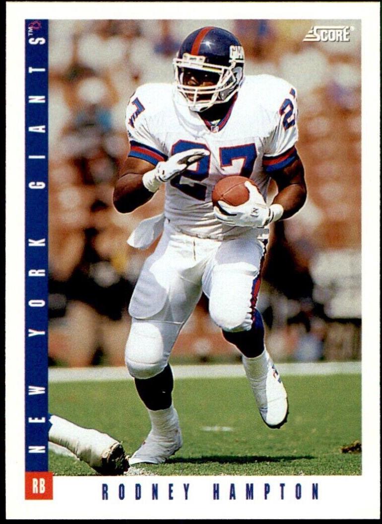 Rodney Hampton #5 Football Cards 1993 Panini Score