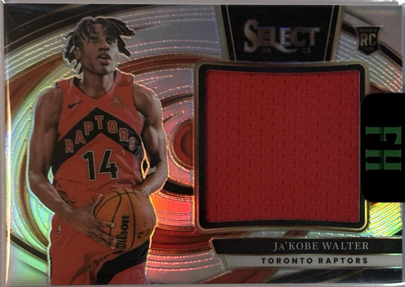 Ja'Kobe Walter #9 2024 Panini Select Jumbo Rookie Swatch Basketball