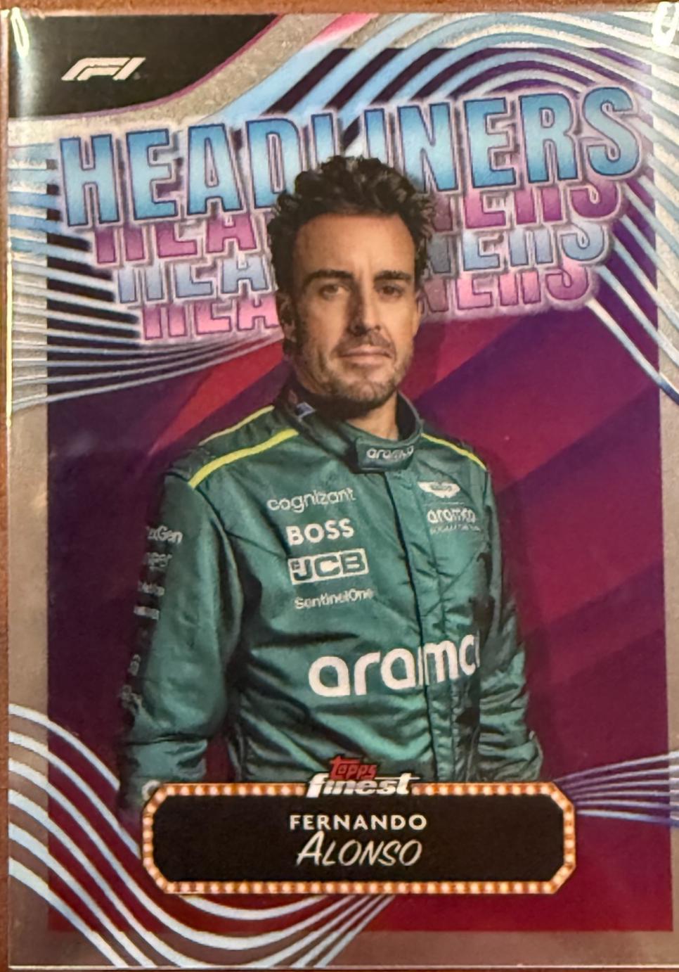 Fernando Alonso #HL-6 Racing Cards 2024 Topps Finest Formula 1 Headliners
