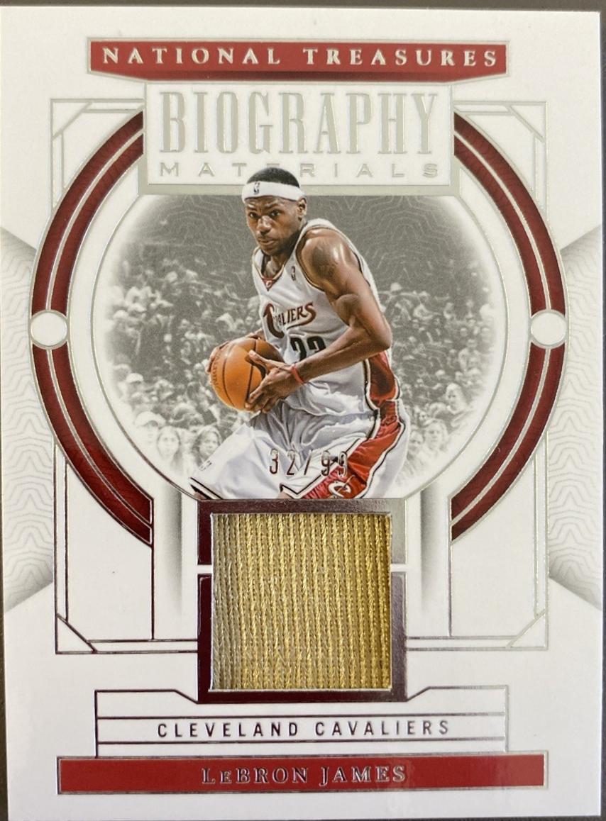 LeBron James #BGM-JAM Basketball Cards 2023 Panini National Treasures Biography Materials