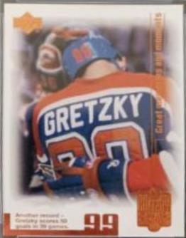 50 Goals in 39 Games #82 Hockey Cards 1999 Upper Deck Wayne Gretzky Living Legend
