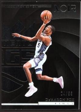 De'Aaron Fox #7 Basketball Cards 2023 Panini Noir