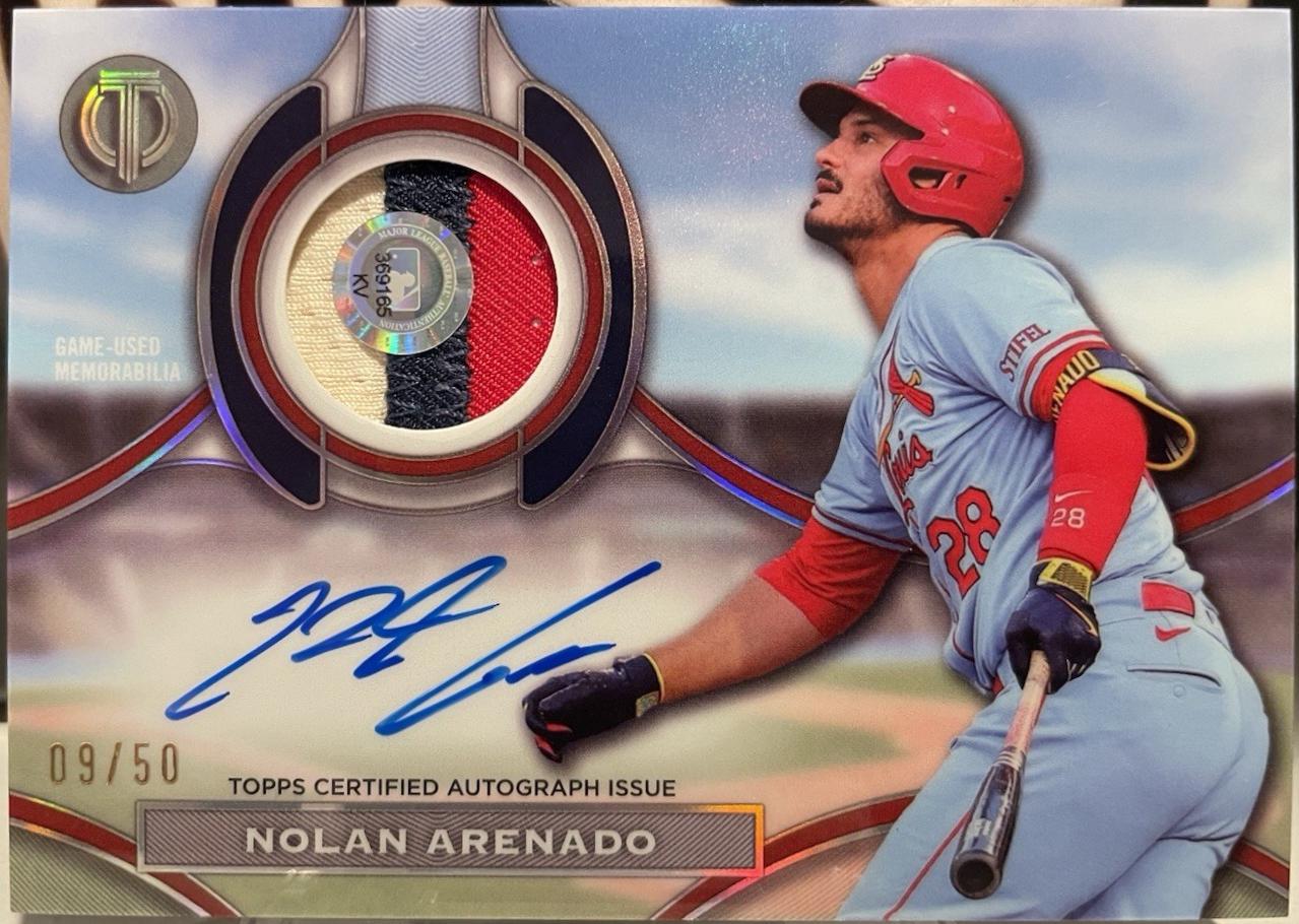 Nolan Arenado #APA-ARE Baseball Cards 2025 Topps Tribute Autograph Patch