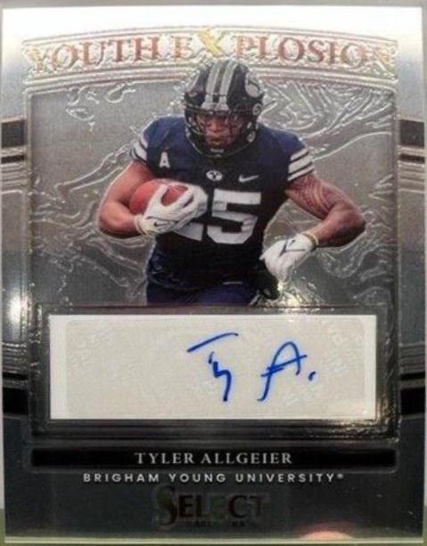 Tyler Allgeier #YE-TAL Football Cards 2022 Panini Select Draft Picks Youth Explosion Signatures
