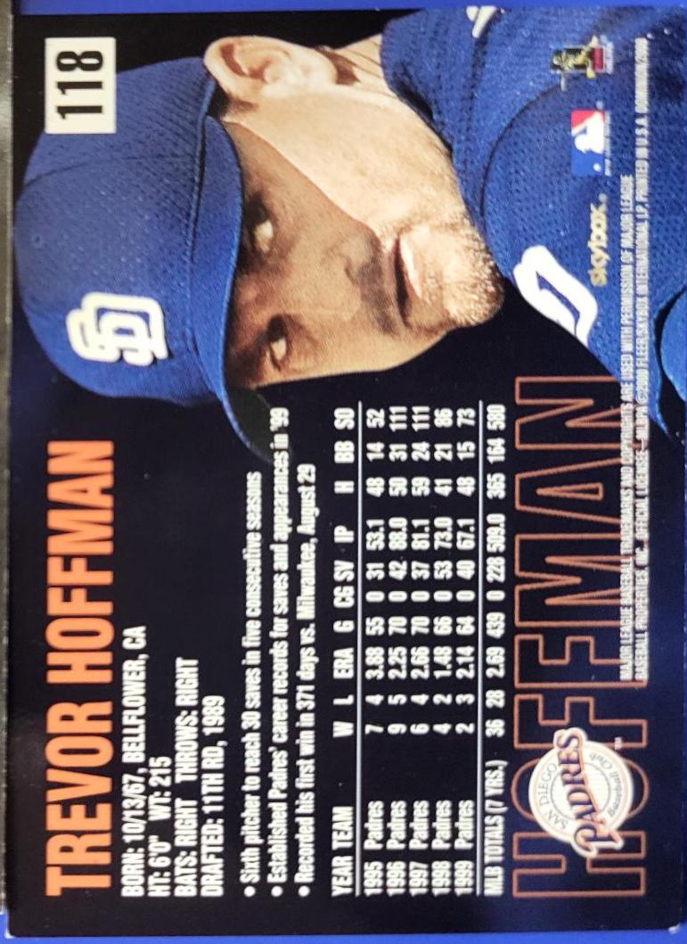 Trevor Hoffman #118 Baseball Cards 2000 Skybox Dominion