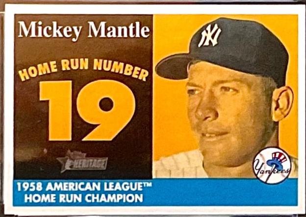 Mickey Mantle #MHRC19 Baseball Cards 2007 Topps Heritage 1958 Home Run Champion