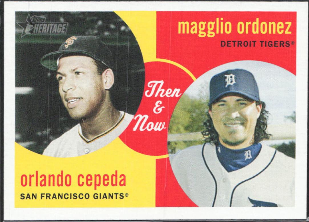Orlando Cepeda / Magglio Ordonez #TN3 Baseball Cards 2008 Topps Heritage Then & Now