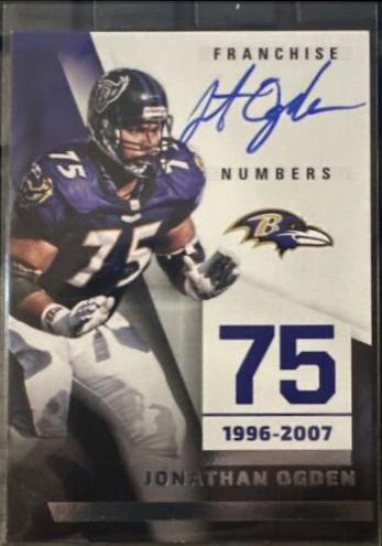 Jonathan Ogden #FN-JO Football Cards 2022 Panini Illusions Franchise Numbers Autographs
