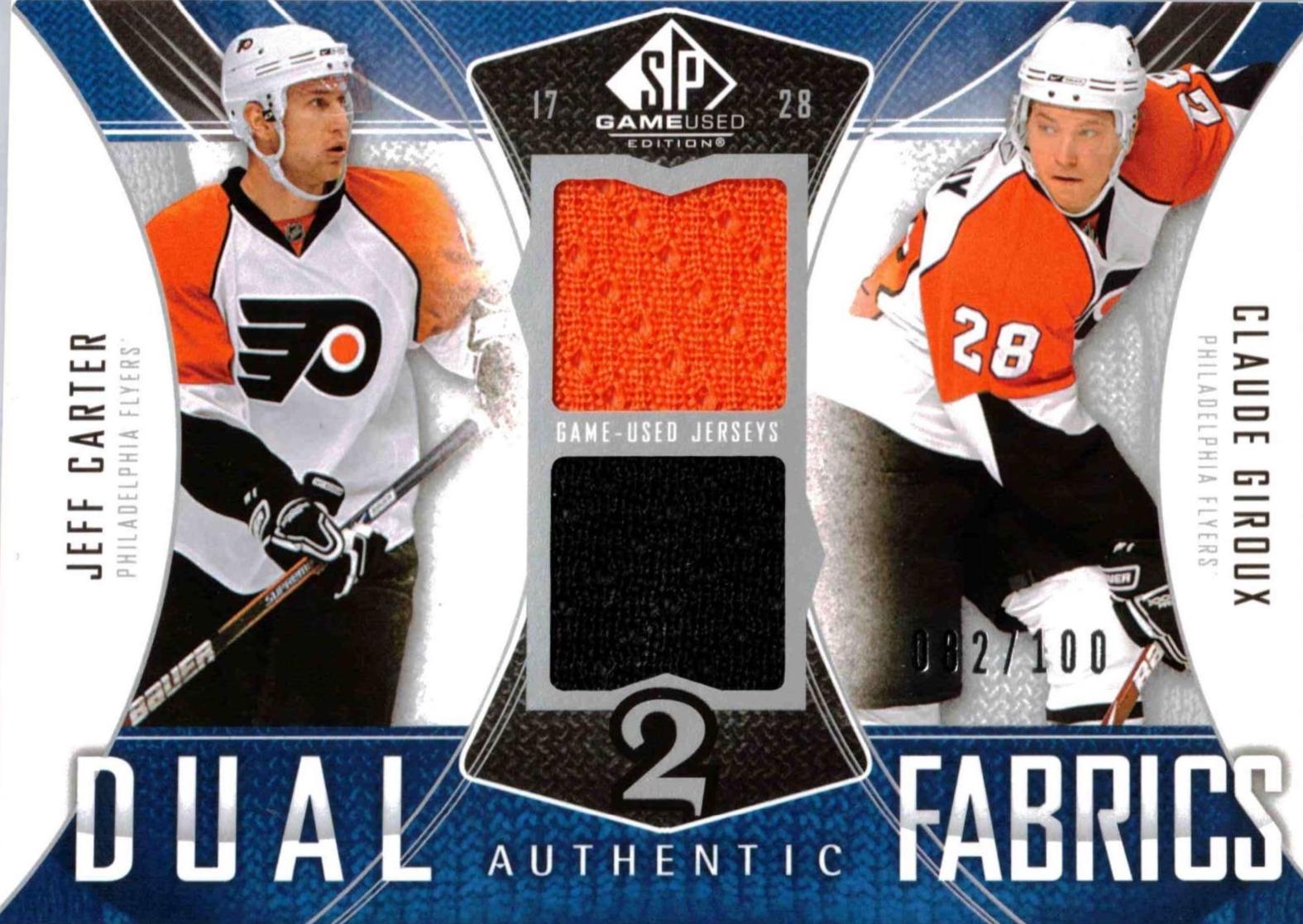 Jeff Carter \ Claude Giroux #AF2-JC Hockey Cards 2009 SP Game Used Authentic Fabrics Dual