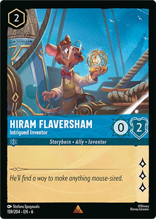 Hiram Flaversham - Intrigued Inventor #159 Lorcana Azurite Sea