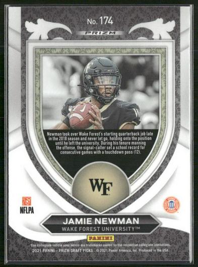 Jamie Newman [Green Prizm] | Ungraded | 2021 Panini Prizm Draft Picks