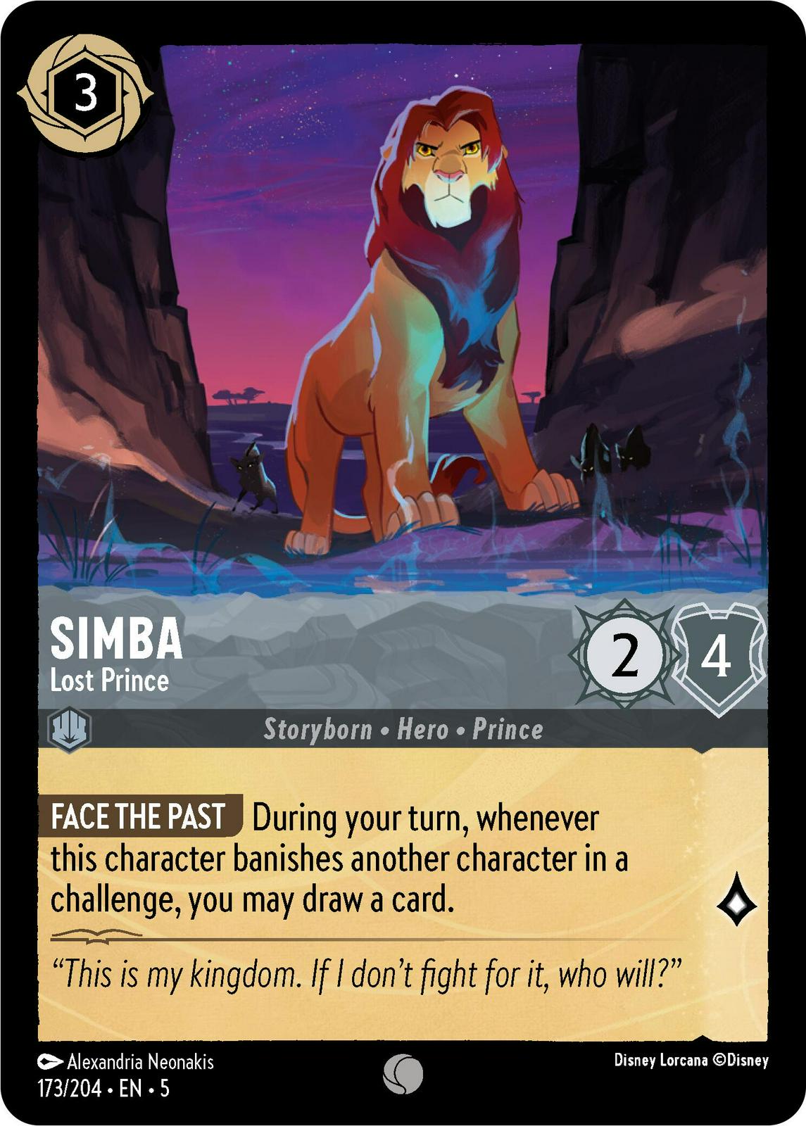 Simba - Lost Prince #173 Lorcana Shimmering Skies