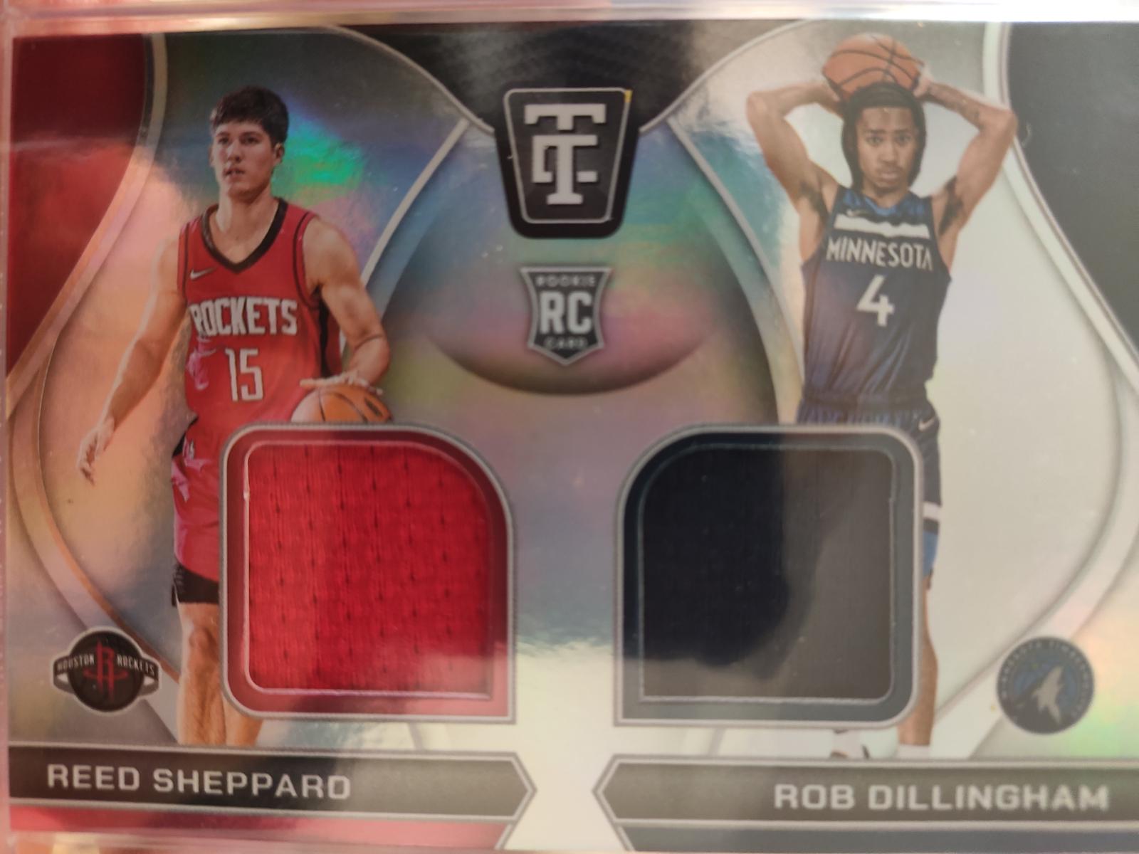 Reed Sheppard / Rob Dillingham #RDS-RSR Basketball Cards 2024 Panini Totally Certified Rookie Dual Swatch