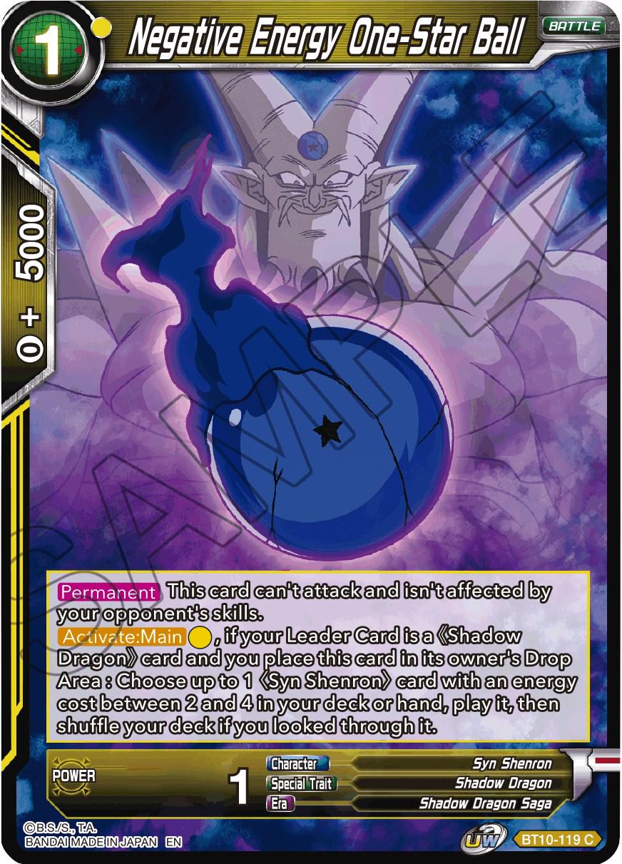 Negative Energy One-Star Ball BT10-119 Dragon Ball Super Rise of the Unison Warrior