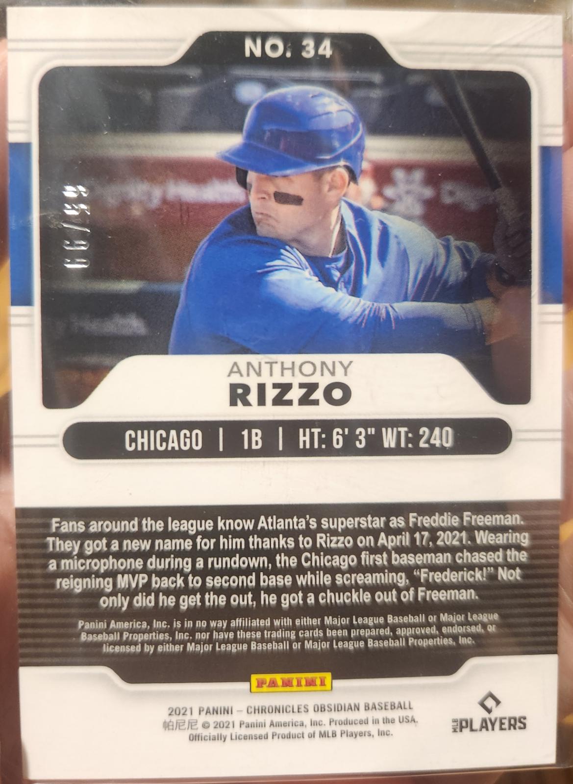 Anthony Rizzo [Electric Etch Purple] #34
