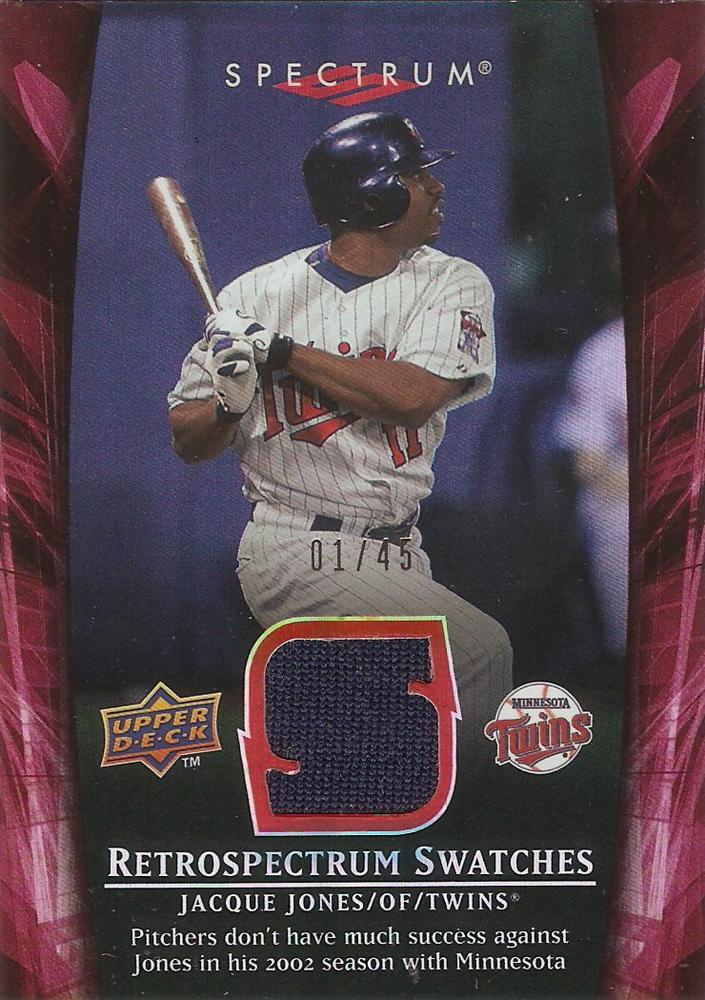 Jacque Jones #RS-JJ2 2008 Upper Deck Spectrum Retrospectrum Swatches Baseball