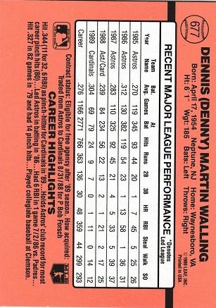 Denny Walling, Standard, back