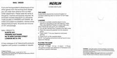 Full Cover Back | Merlin ZX Spectrum