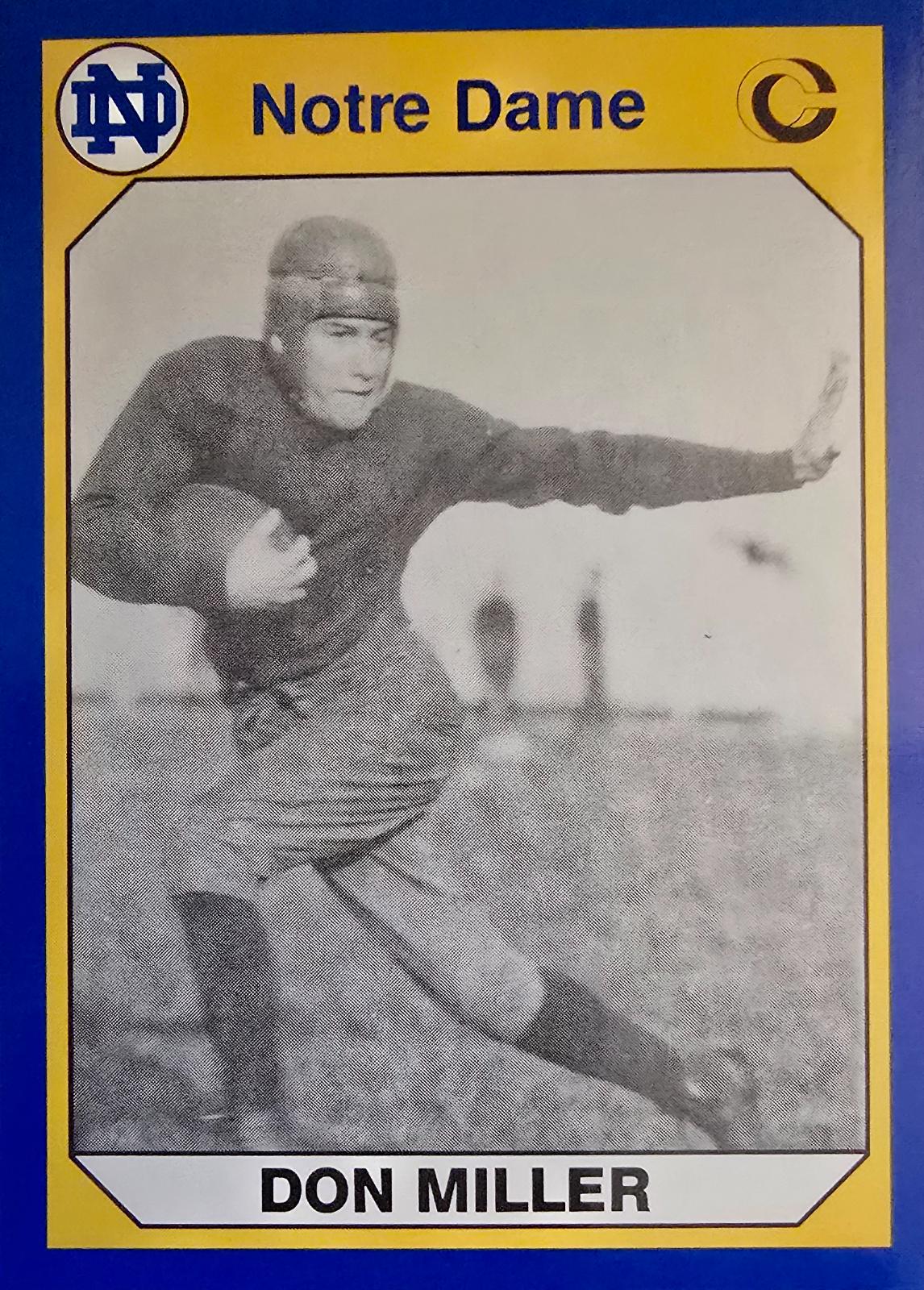 Don Miller #126 Football Cards 1990 Notre Dame Collegiate Collection