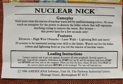Inlay | Nuclear Nick Atari 400