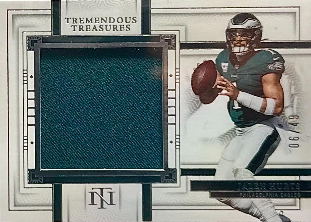 Jalen Hurts #TRE-JHS Football Cards 2023 Panini National Treasures Tremendous Treasures