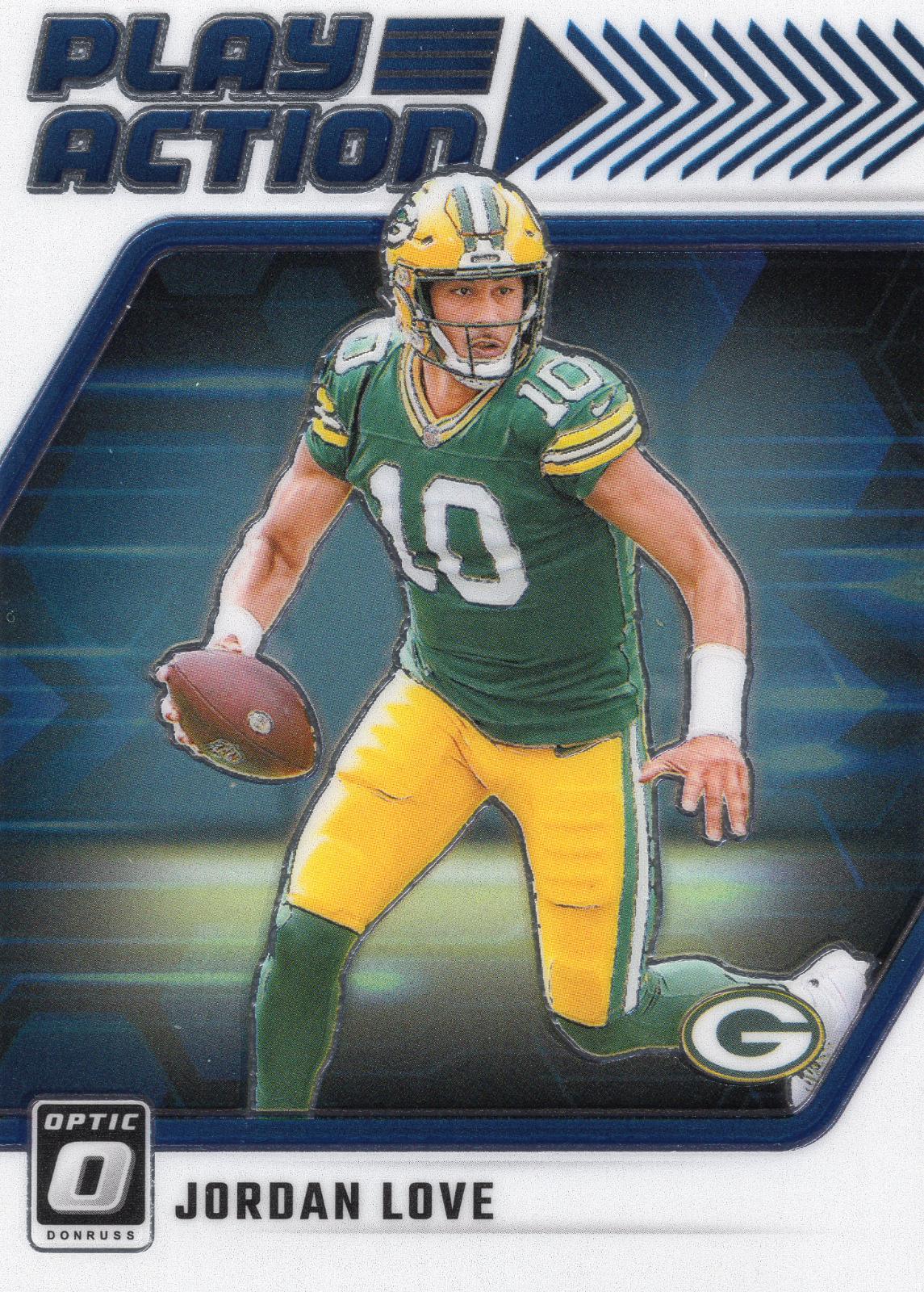 Jordan Love #13 Football Cards 2024 Panini Donruss Optic Play Action
