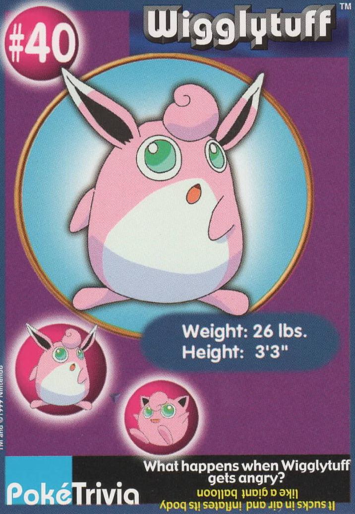 Wigglytuff #40 Pokemon Burger King