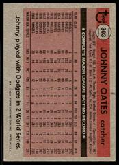 Back | Johnny Oates Baseball Cards 1981 Topps