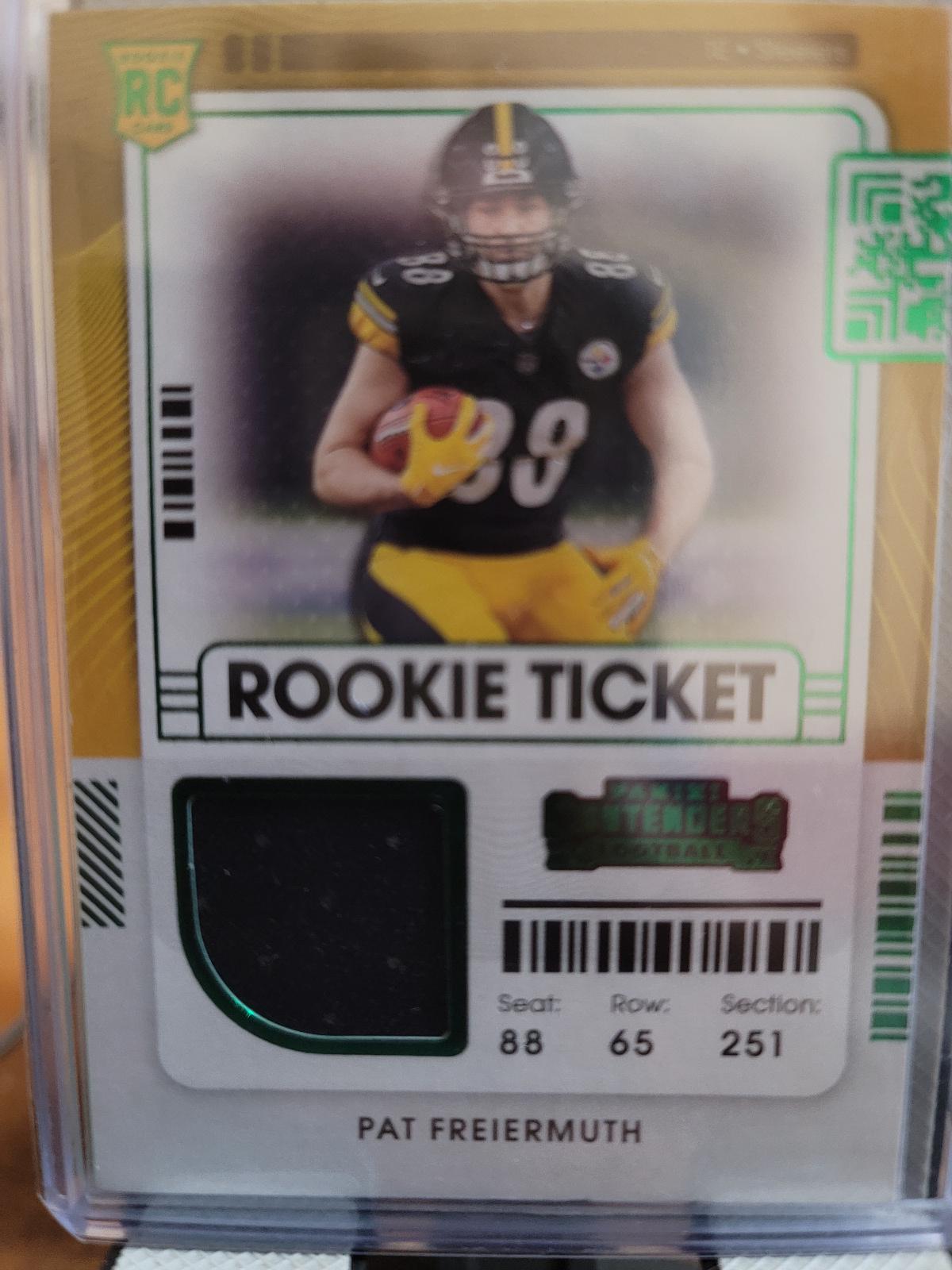 Pat Freeiermuth #RTS-PFR Football Cards 2021 Panini Contenders Rookie Ticket Swatches