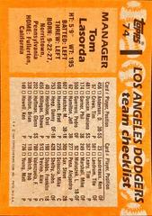 Back Of Card | Tommy Lasorda Baseball Cards 1988 Topps