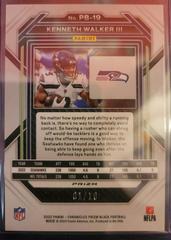Back Of Card  | Kenneth Walker III [Gold] Football Cards 2022 Panini Chronicles Prizm Black