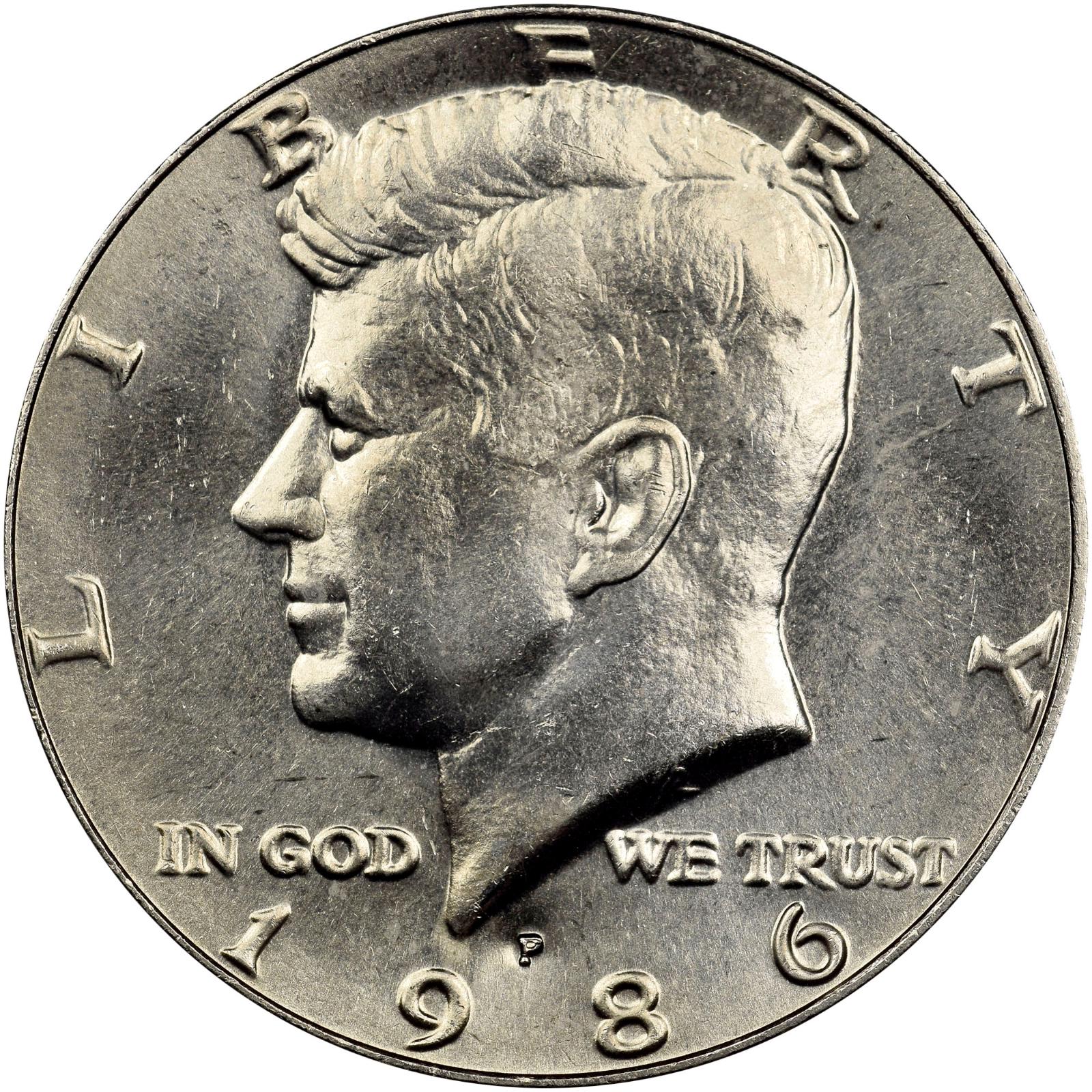 1986 P Coins Kennedy Half Dollar