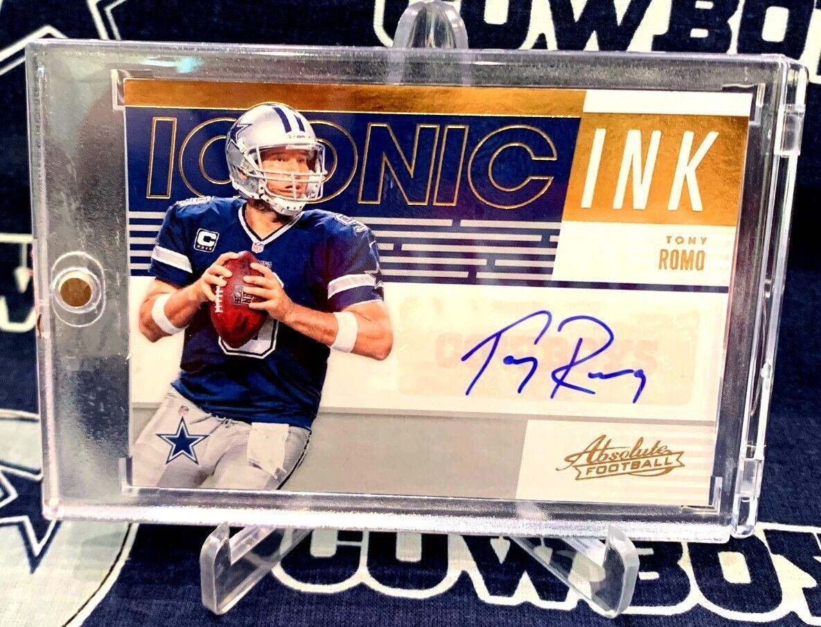 Tony Romo #11-TR Football Cards 2018 Panini Absolute Iconic Ink