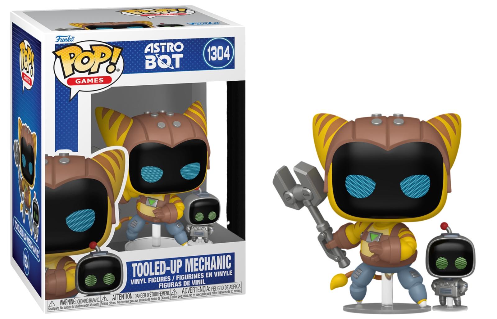Tooled-Up Mechanic #1304 Astro Bot Funko Pop box and figure