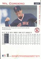 Back Of Card Wil Cordero 20 | Wil Cordero Baseball Cards 1997 Fleer