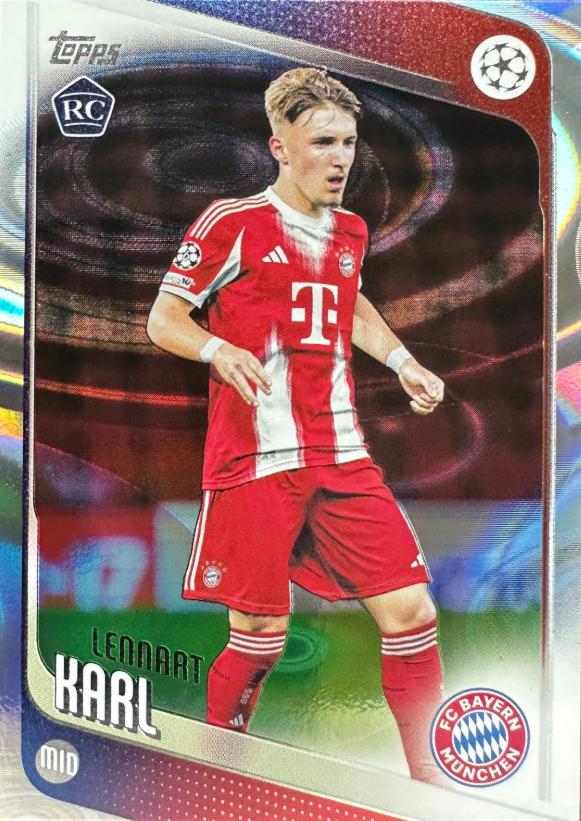 2025 Topps UEFA Lennart Karl [Raindrops] #187 card