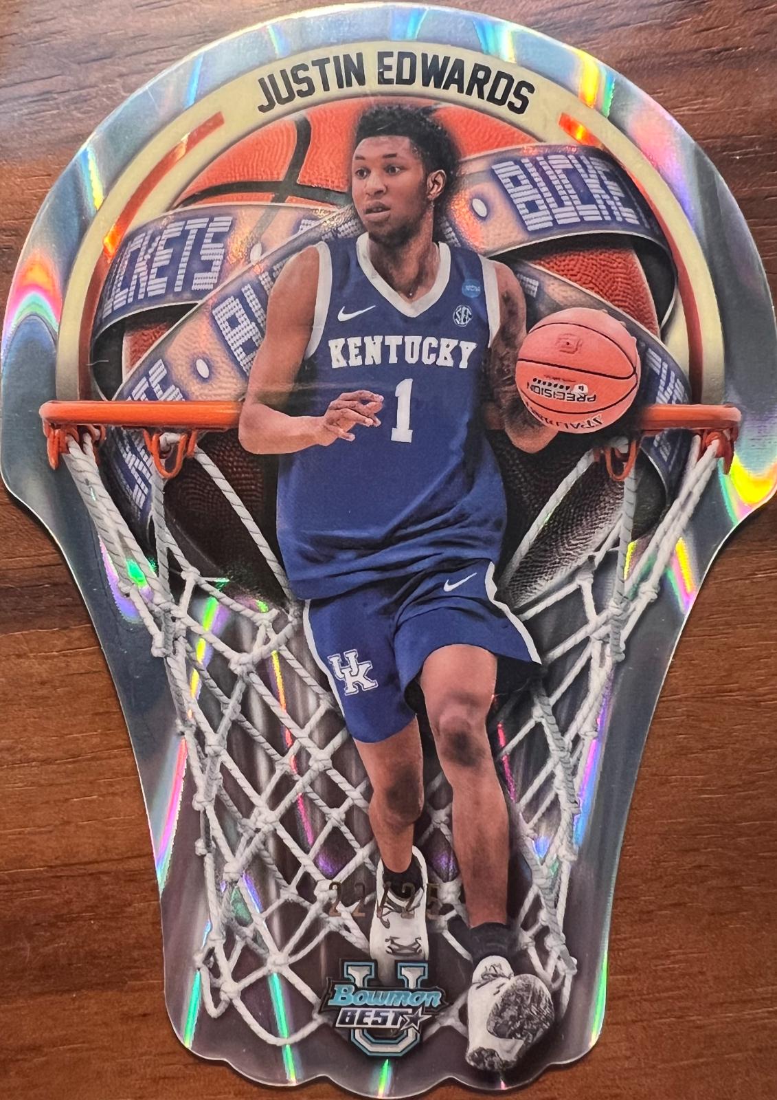 Justin Edwards #BUB-7 2023-24 Bowman University Best Basketball Bowman U Buckets Die-Cuts