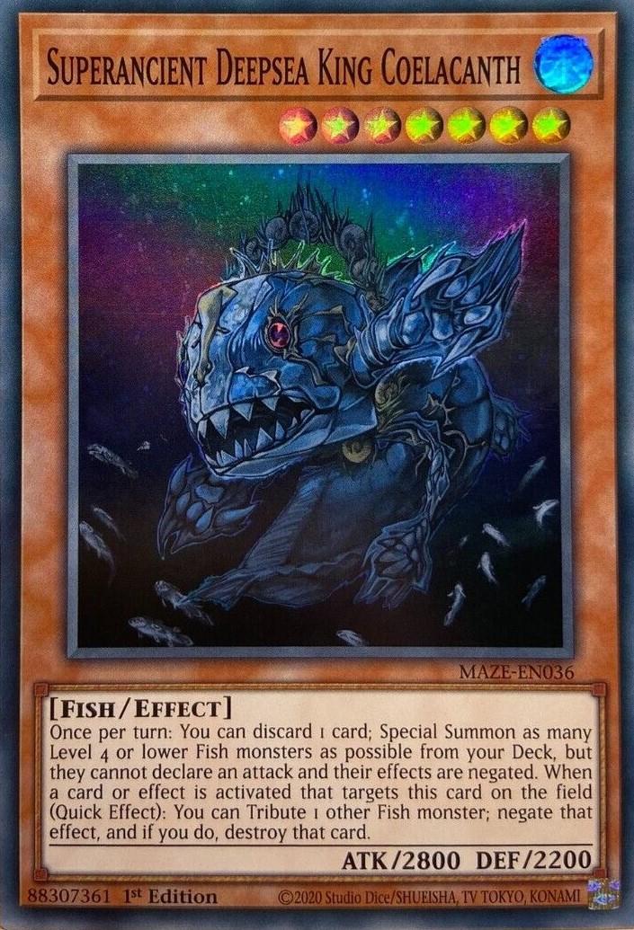 Superancient Deepsea King Coelacanth MAZE-EN036 YuGiOh Maze of Memories
