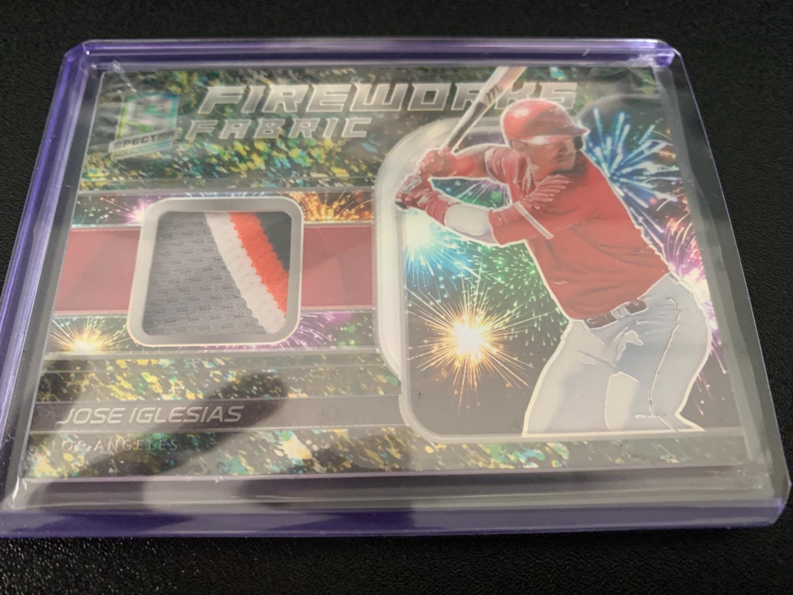 Jose Iglesias #FF-JI Baseball Cards 2021 Panini Spectra Fireworks Fabric