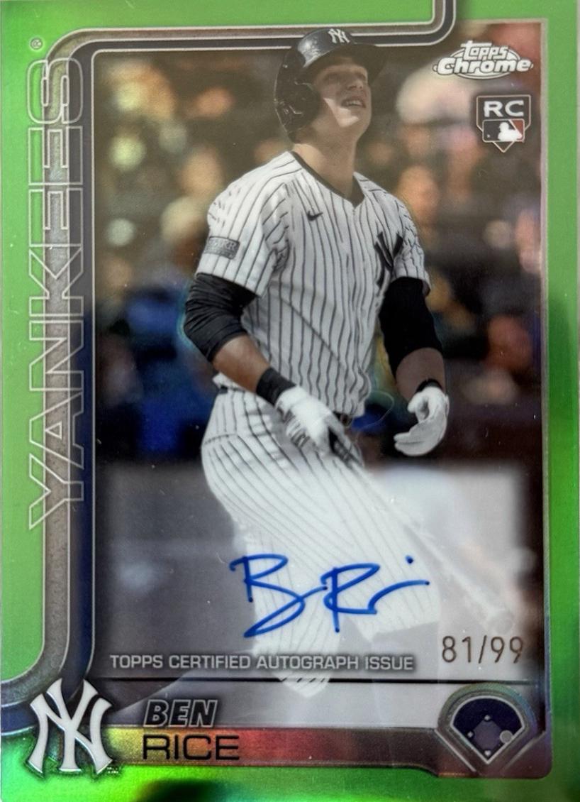 Ben Rice [Green Refractor] #RA-BR Prices | 2025 Topps Chrome