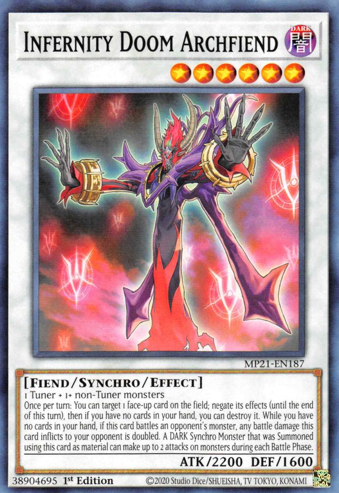 Infernity Doom Archfiend MP21-EN187 YuGiOh 2021 Tin of Ancient Battles Mega Pack