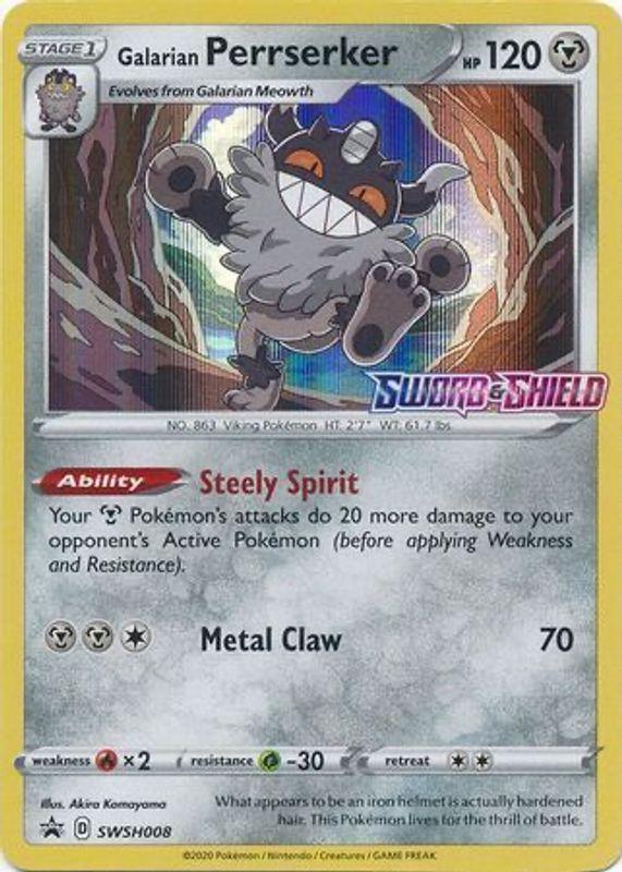 Galarian Perrserker #SWSH008 Pokemon Promo