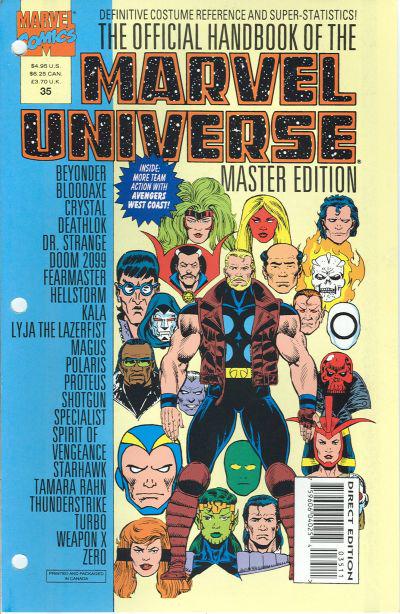 Official Handbook of the Marvel Universe #35 (1993) Comic Books Official Handbook of the Marvel Universe