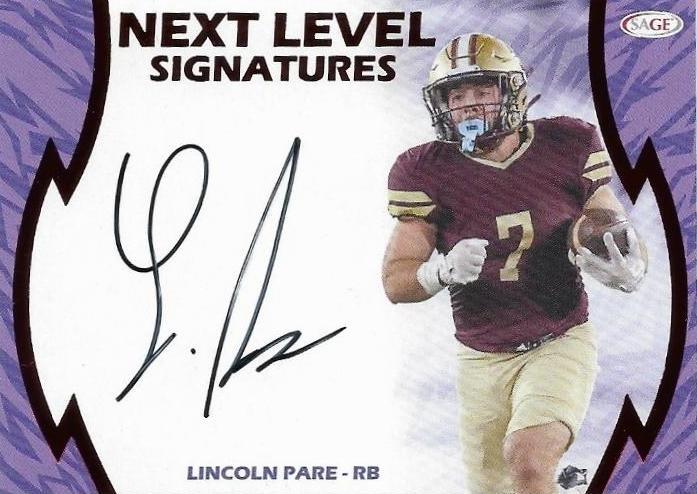 Lincoln Pare #NLS-LP 2026 SAGE Football Next Level Signatures