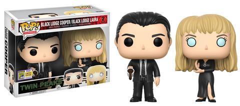 Black Lodge Cooper / Black Lodge Laura Twin Peaks Funko Pop SDCC box and figure